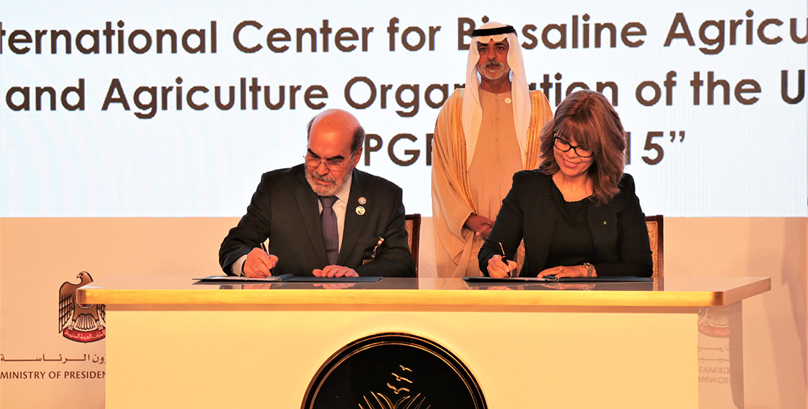 The first agreement was signed during an awards ceremony of the Khalifa International Award for Date Palm and Agricultural Innovation in Abu Dhabi in the presence of H.H. Sheikh Nahayan Mabarak Al Nahayan, Minister of Tolerance of the UAE, within the framework of Article 15 of the FAO International Treaty on Plant Genetic Resources for Food and Agriculture.